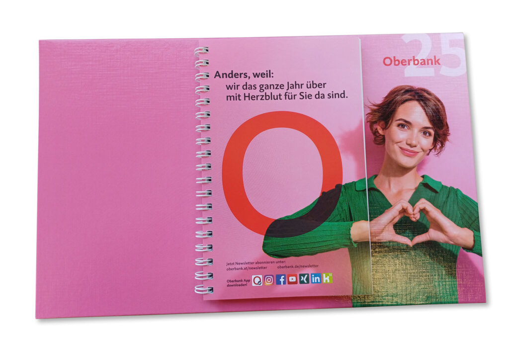 Oberbank Weltspartag Geschenk, ein Kalender